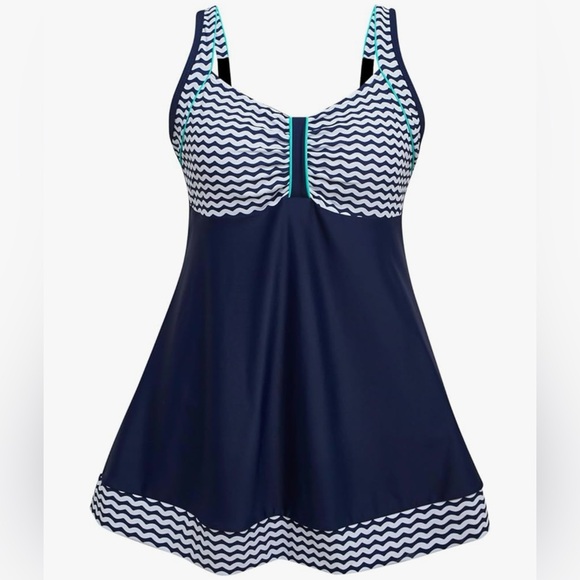 Danify Women's Vintage Style Pin Up Swim Dress - size 28 - Picture 1 of 9